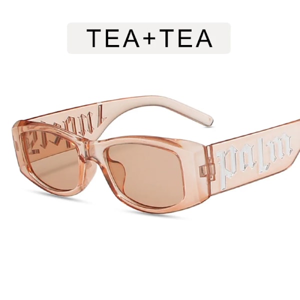 Rektangulære Metal logo Tilpassede Sorte Solbriller 2024 Luksus Mode Små Kvadratiske Stel Shades Briller Kvinder Mænd C8 Square