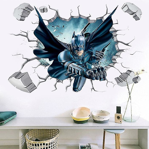 Batman 3D Väggdekor för Barnrum - DC Hjälte Tapet