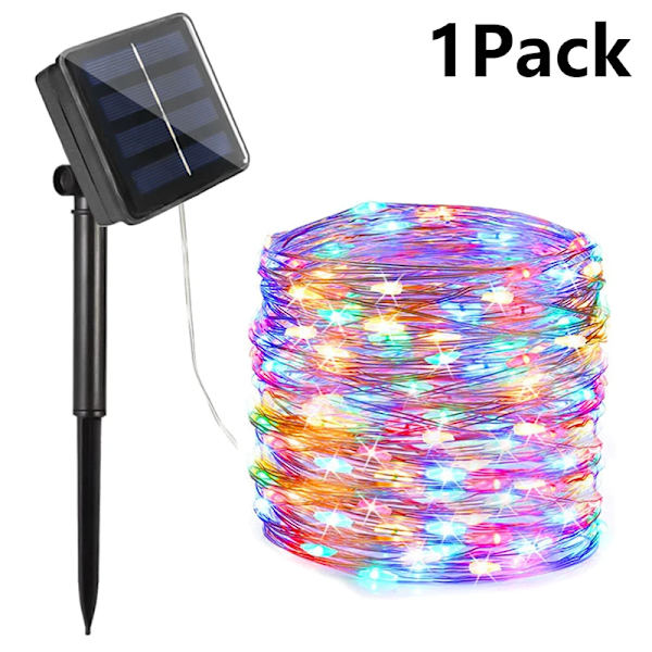 7M/12M/22/32M Aurinkovalot LED-valosarja Ulkona Festoon LED Vedenpitävä Garland Valosarja Joulujuhlat Puutarha Aurinkovalo Dekor 1xMonivärinen 1xMulticolor 7M 50LED