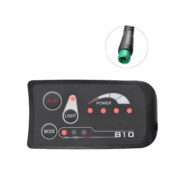 5-pin S810 E-cykelmätare LED-display Ip65 36v Uart för elcykel elcykelmätare (36v)
