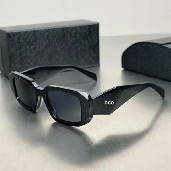 Trendiga retro solglasögon för män, fashionabla damglasögon 2024, solglasögon för kvinnor, lyxigt märke, designade solglasögon med låda och logotyp Blue Glasses with brand logo