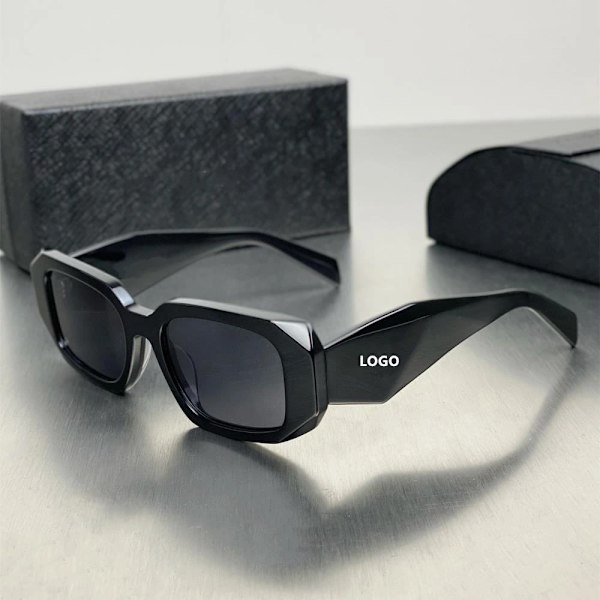 Trendy Retro Shades Mænd Fashionable Ladies Briller 2024 Solbriller Kvinder Luksus Mærke Designer Solbriller Med Æske Og Logo White Glasses with brand logo