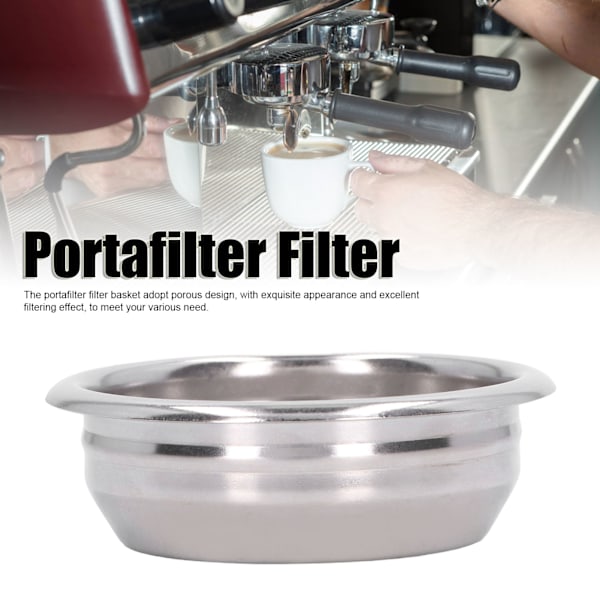 Ruostumattomasta teräksestä valmistettu portafilter-suodatin 2 kupin huokoinen suodatinosa kahvinkeittimen tarvikkeet 58 mm kahvaan