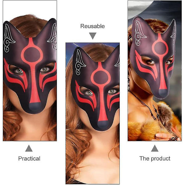 Susimaskit Eläinmaskit 2 kpl Kettu Maski, Halloween Valkoinen Kettu Maski A B