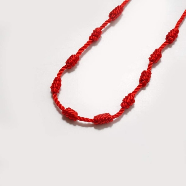 2st handvävda knutar Cross String Armband Set, flätat rött rep