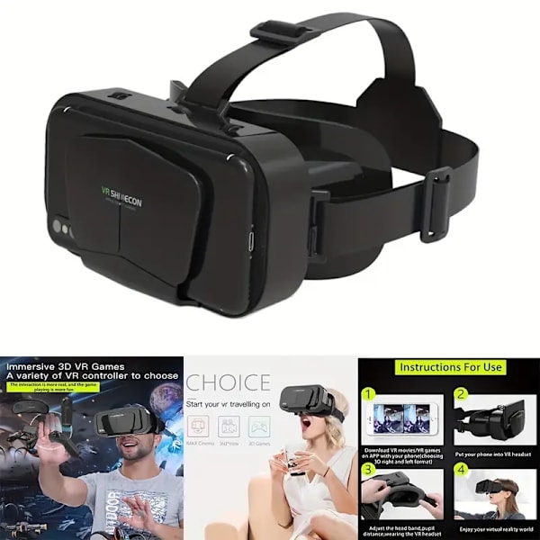 3D VR Smart Virtual Reality Gaming Glasögon Headset Mobiltelefon 3D Headset