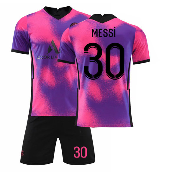 2021 Brasilien L tredje borta rosa nr 7 Mbappe fotbollströja nr 4 Ramos tröja nr 30 Messi-dräkt No. 30 Messi 28#