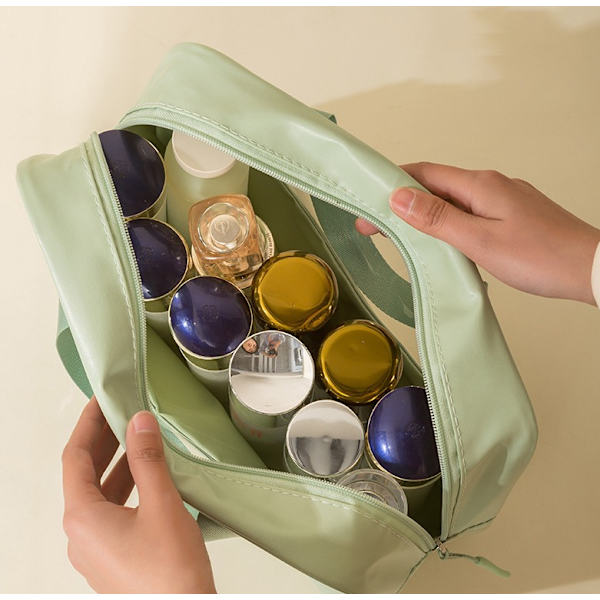 (Sort) 3-delt transparent makeup taske rejsetaske toilettaske