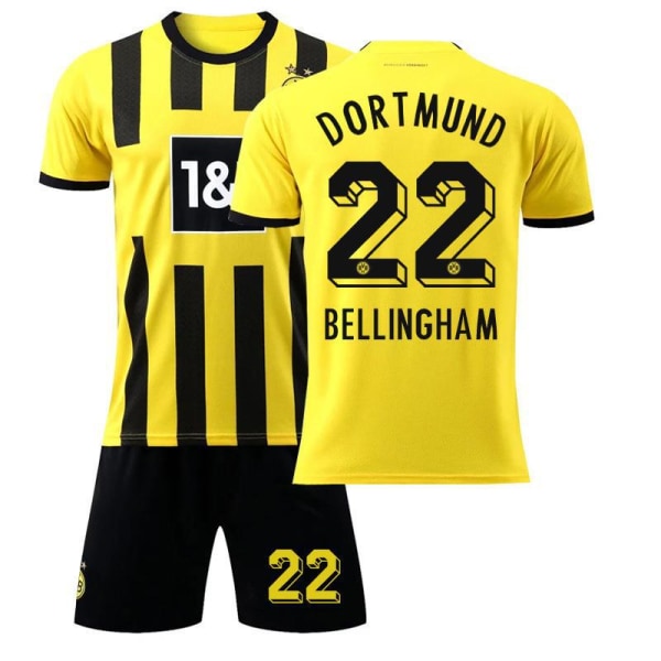 22-23 Dortmund hjemme fodboldtrøje nr. 9 Haaland 11 Reus 22 Bellingham trøjesæt med sokker 2223 Dortmund home number 22 #28