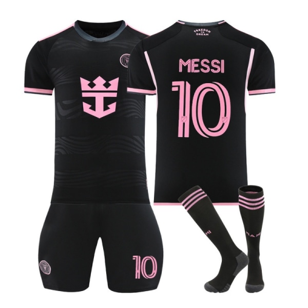 24-25 Ny Miami Hjemme- og Udebane Pink No. 10 Messi Fodboldtrøje Sæt 9 Suarez Trøje med Strømper 24/25 Miami Pink No Number + Socks 16