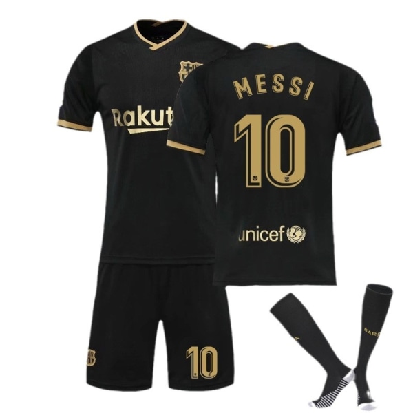 Barcelona drakt 20-21 hjemme og borte nr. 10 Messi kampdrakt barnesportsfotballdrakt menn Black No. 10 Messi with socks Adult XS