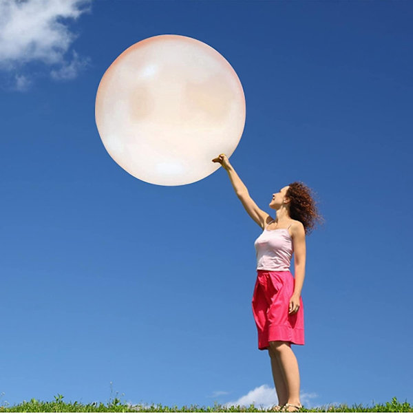 Bubbelboll leksak för vuxna barn, uppblåsbar vattenboll kul sommar strand trädgård boll mjuk gummiball utomhusspel present - Perfet gul