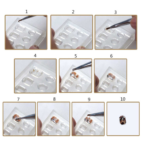 15 st Minia fasetterade ädelstenshjärtformar Nail Art Carving Form Lämplig för DIY Nail Art Dekoration Tillbehör Verktyg
