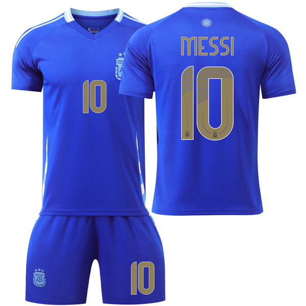 2024 Argentiinan vierasjalkapalloasu nro 10 Messi 11 Di Maria Copa América -paita lasten puku No socks size 10 XXL