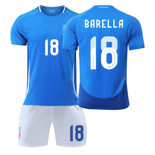 Europacup Italien tröja 2024 hemma Chiesa träningsdräkt för vuxna för barn herr- och damfotbollsdräkter 2024 Italy home number 18 star M