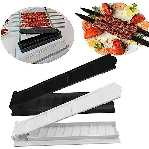 Enkel række kebab maker BBQ kødspyd genanvendelig BBQ værktøj Black