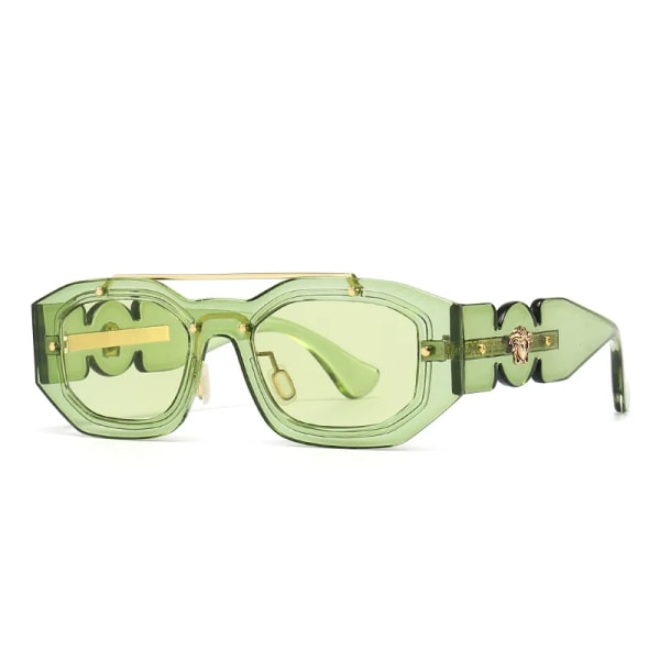 Merke-logo Solbriller Unisex Trendy Kvadratiske Solbriller Designer Solbriller C7 GREEN 9284-1