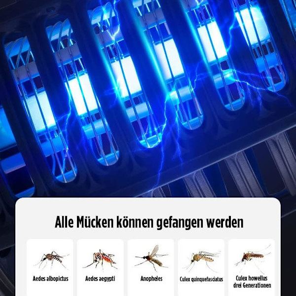 4000V kraftig elektrisk myggdreper felle 1500 kvm rekkevidde 18W UVA myggdreper