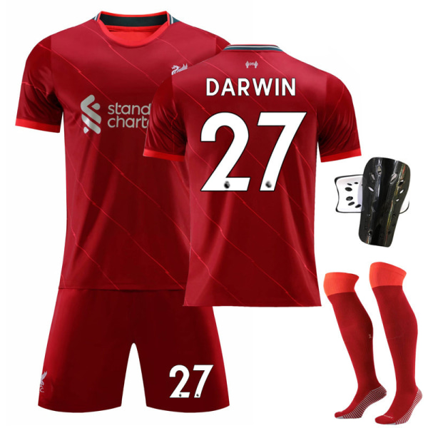 21-22 bonus hjem nr. 11 Salah nr. 10 Mane fodboldtrøje sæt nr. 27 Darwin Liverpool home number 27 2XL#