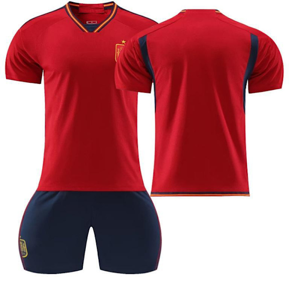 22-23 Spanien hjemme rød nr. 9 Gavi 7 Morata 10 Pedri 17 Fati VM fodboldsæt 2223 Spain home no number #M