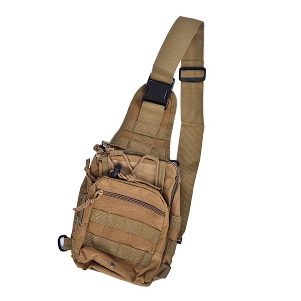 Herre Rygsæk Molle Taktisk Sling Brysttaske Assault Pack Messen Khaki Khaki