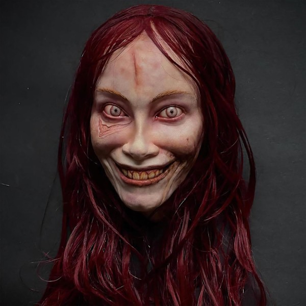 Movehii Halloween Latex Mask, Realistiska Läskiga Halloween Kostym Tillbehör för Halloween Fest Karneval Cosplay Rekvisita