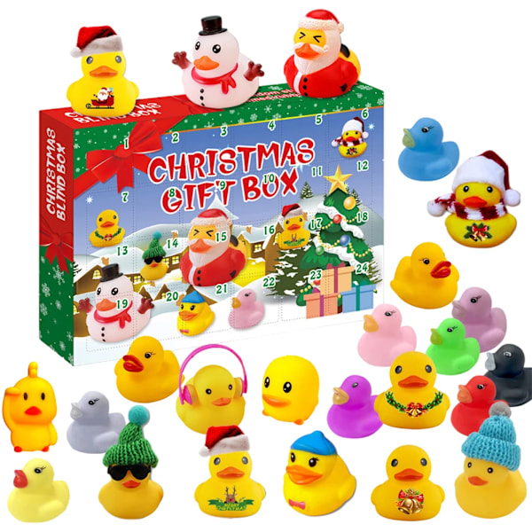 24 Dagers Nedtelling Juleriv Adventkalendersett Søt Julenisse Gummibadand Kalender Juledekorasjon for Hjem Barn style 3