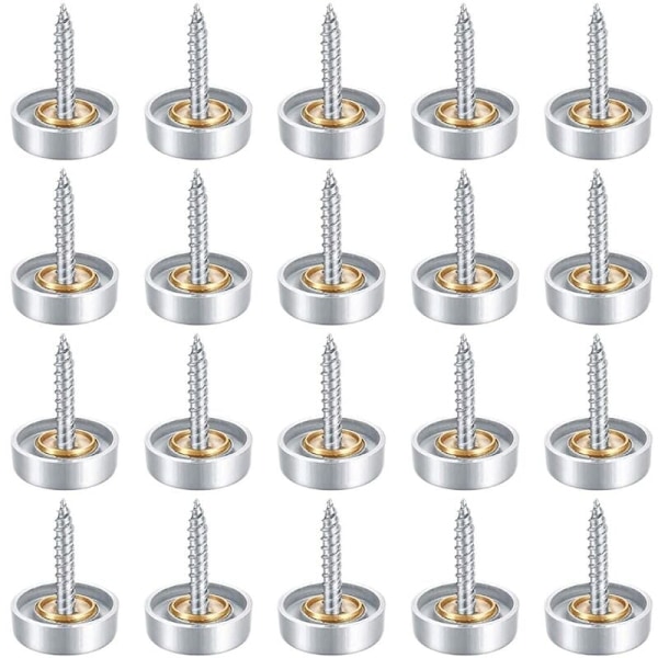 20-pakning børstet speilskruer 16mm dekorative rustfrie stålskruer