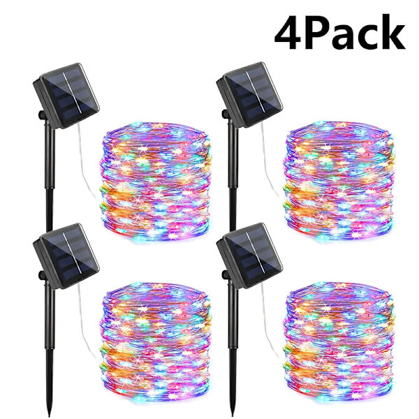 7M/12M/22/32M Aurinkovalot LED-valosarja Ulkona Festoon LED Vedenpitävä Garland Valosarja Joulujuhlat Puutarha Aurinkovalo Dekor 4xMonivärinen 4xMulticolor 12M 100LED