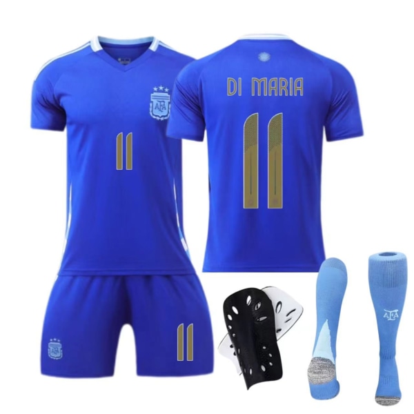Amerikan Cup - Argentiinan vieraspaita nro 10 Messi nro 11 Di Maria lasten aikuisten puku jalkapallo No. 10 with socks + protective gear L