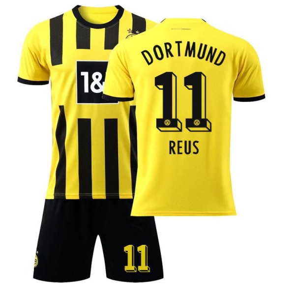 22-23 Dortmund hemmafotbollströja nr 9 Haaland 11 Reus 22 Bellingham tröja set med strumpor 2223 Dortmund home number 11 #20