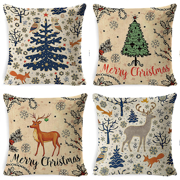 4-pack Christmas pillow case Christmas ornaments