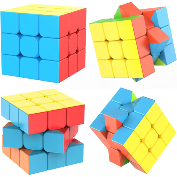 Nopeuskuutio 3x3x3 Tarraamaton Kuutio-ohjeella - Kääntyy Nopeasti ja Sujuvasti Taikakuutiot 3x3 Puzzle-peli Aivopeli Lapsille ja Aikuiseen