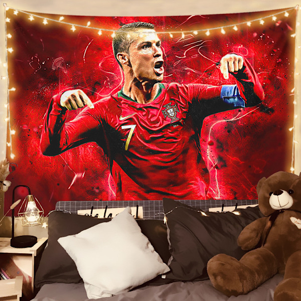 Cr #17 Ronaldo -juliste, riippuva kangas, jalkapallokerho, koristeellinen tausta, kotitapetti, koko 150*130cm