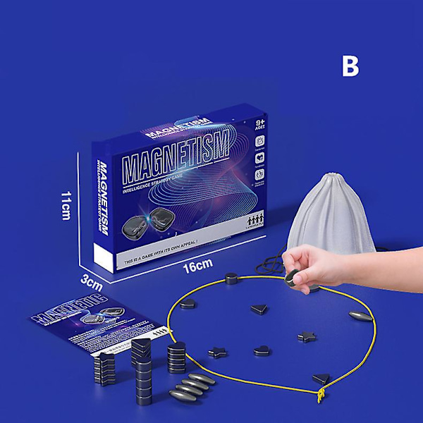 Magnetisk skakspil, 2023 magnetisk brætspil, sjovt bordsspil med magnet med 20 magneter, strategispil til børn og voksne Fk Rope Style