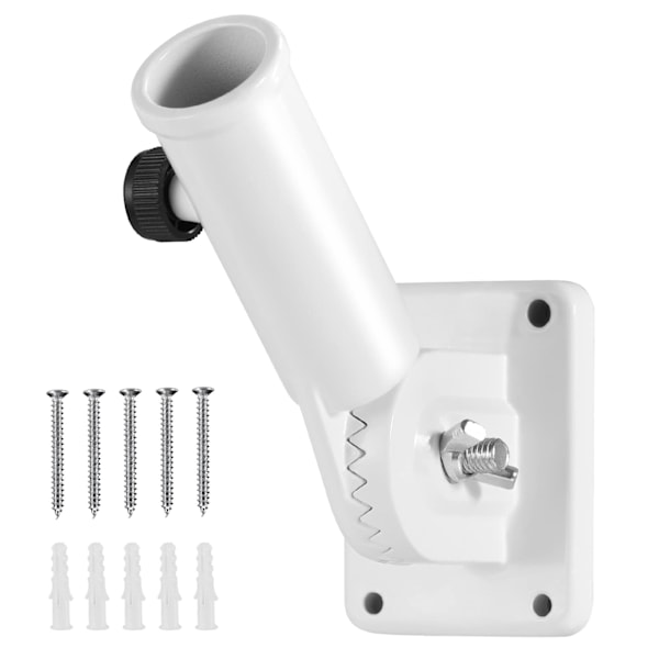 Flaggstångshållare, flaggstångsbasfäste med hårdvara för husvägg veranda, 180° justerbar multiposition Pack