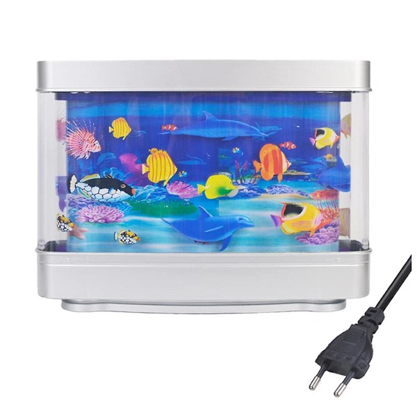 Artificial Tropical Aquarium Lamp Aquarium Night Light Virtual Ocean Dynamic Led Table Lamp Room Decoration Gift Euplug