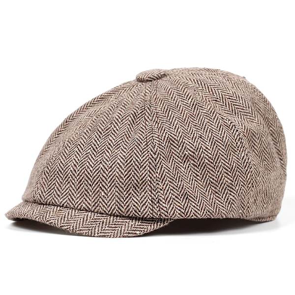 Retro Newsboy Caps Herr Caps för män Brittiska målarhattar Höst Vinter basker Herringbone Flat Cap Hip Hop basker Gorras khaki 1