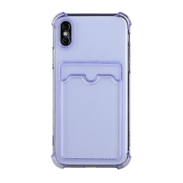 New For Iphone X / Xs Tpu Dropproof Protective Case With Card Slot (Purple)