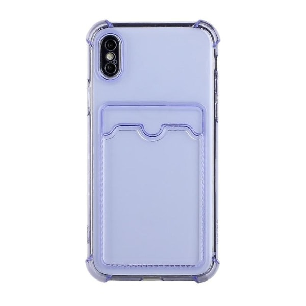 Nytt för Iphone X / Xs Tpu Dropproof skyddande fodral med kortplats (lila)