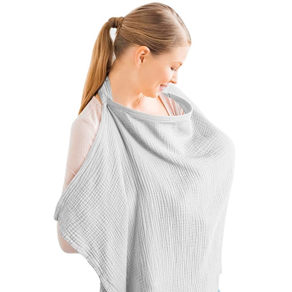 Breastfeeding Cotton Cover Privacy Cover with Halter Neck Nursing Blankets Breastfeeding Cover Gray