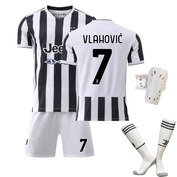 21-22 Juventus nya hemmatröjeset nr 7 Vlahovic tröja nr 10 Dybala tröja med strumpor No. 7 Horwich + socks M#