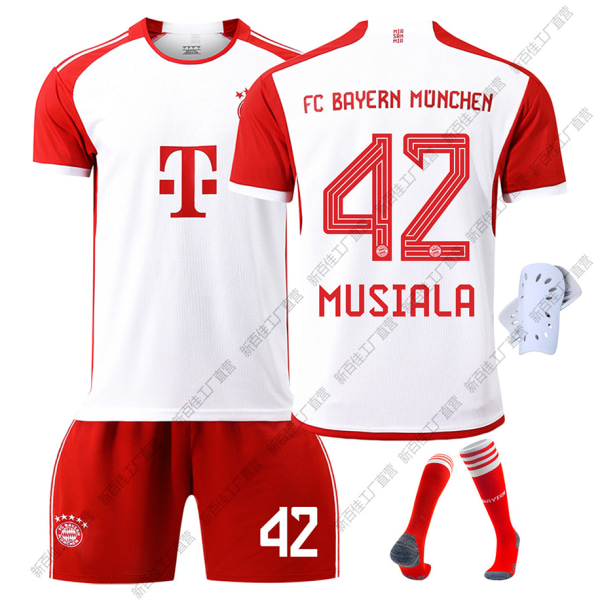 23-24 Bayern koti jalkapalloasu No. 10 Sane 25 Muller 7 Gnabry 42 Musiala paita setti No. 19+socks 16 yards