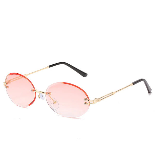 9959 Cool Fashion Små Ovale Rammeløse Briller Kvinder Trendy Rammeløse Solbriller 2024 C2 Oval