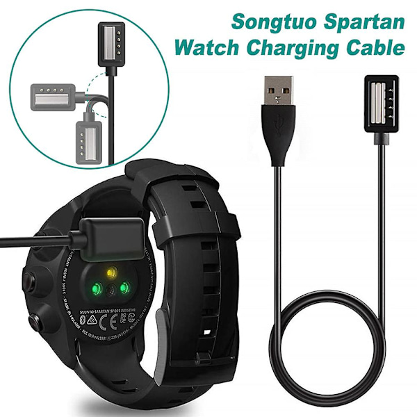 Oplader til Suunto 9, D5, Spartan Ultra Hr, Spartan Sport Wrist Hr, Eon Core - Magnetisk USB-opladerkabel 100 cm