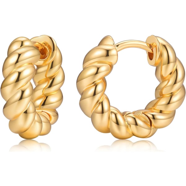 Gold Hoop Huggie örhängen för kvinnor - allergivänliga örhängen,