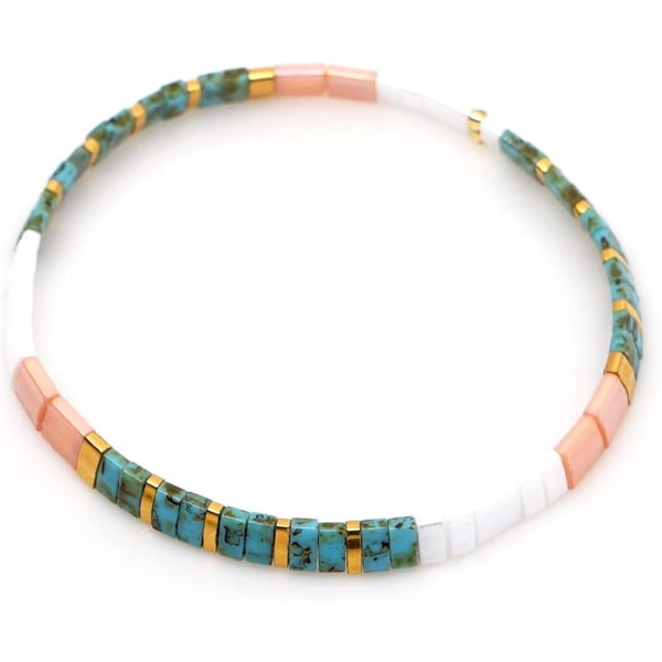 Summer Candy Colors Tila Flat Beads Stretch Strand Armband for