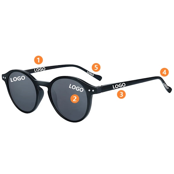2024 Tyylikkäät pyöreät retro klassiset monityyliset UV 400 polarisoidut tukkuhinnat Aurinkolasit miehille ja naisille mukautettu logo C20 CRYSTAL RED DEMI/GREY Polarized HD Shades