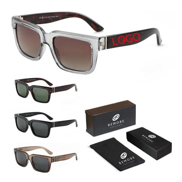 2024 Trends designer vintage små rektangulära fyrkantiga solglasögon nyanser lyx kvinnor män polariserade anpassade högkvalitativa solglasögon C3-CRYSTAL GREY/BROWN Fashion Square Sunglasses