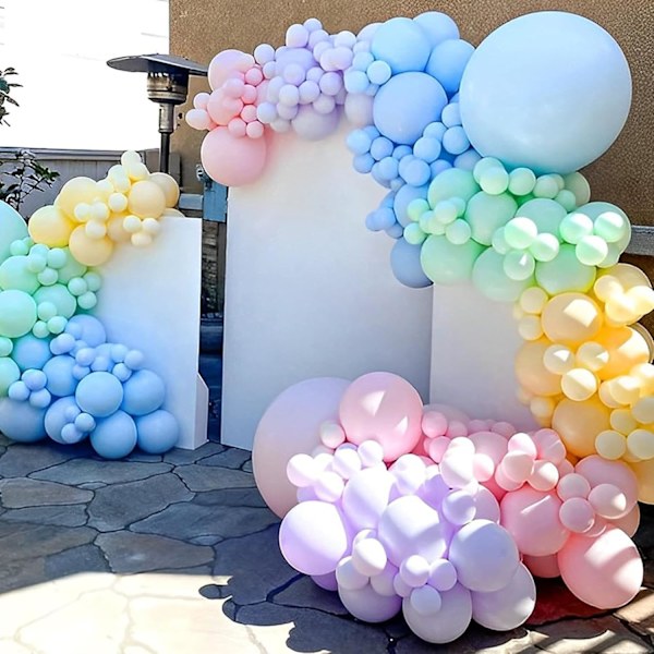 Pastellballonger 200 stk Pastellfestballonger Blandede Ballonger 12 Farger 10 tommer Pastell Regnbueballonger Unicorn Pastell Regnbuefestdekorasjoner